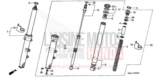 FOURCHETTE AVANT CBR600FV de 1997